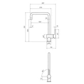 Parisi Ergo Kitchen Mixer with Square Spout - Chrome
